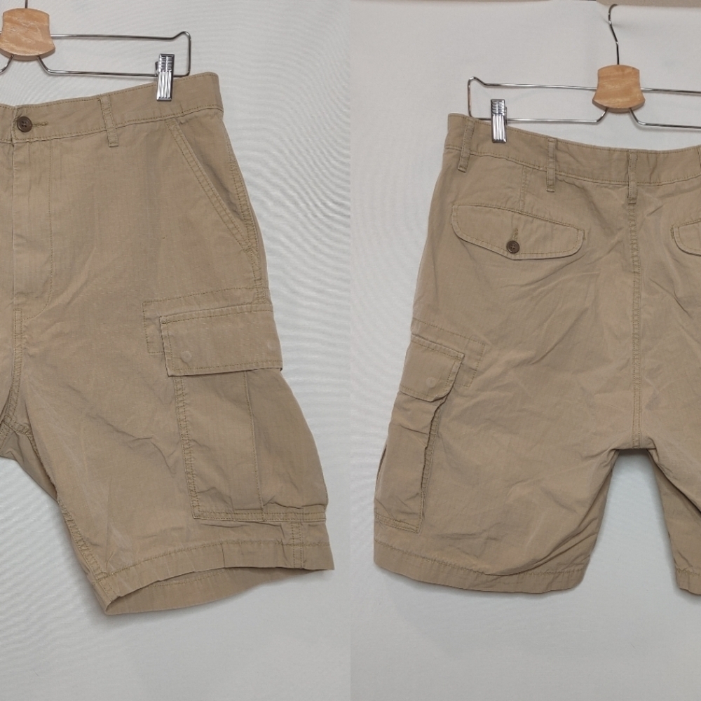 Levi's Cargo Shorts Cotton Khaki Tan 36 Pockets 9" Y2K Retro Gorpcore Casual